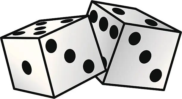 Vector illustration of White Vector Dice