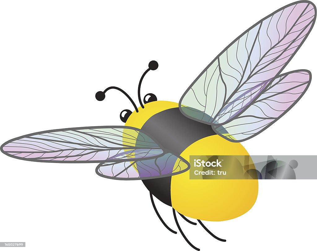 Voando Bumble Bee - Vetor de Abelha royalty-free