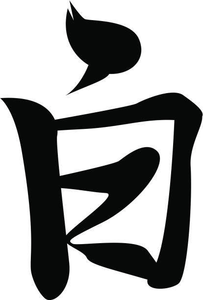 Vector Japanese Kanji Character Shiro Stock Illustration