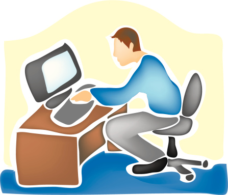 Computer Guy Stock Illustration - Download Image Now - Adult, Artist ...