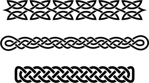 keltische geflochtener zopf - celtic knot illustrations stock-grafiken, -clipart, -cartoons und -symbole