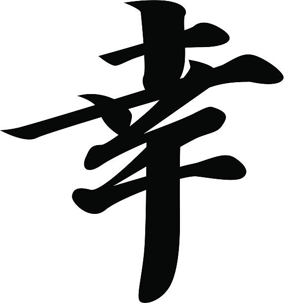 vector - Japanese Kanji character HAPPINESS vector file. so you can easy to change the color and character size. kanji symbols stock illustrations