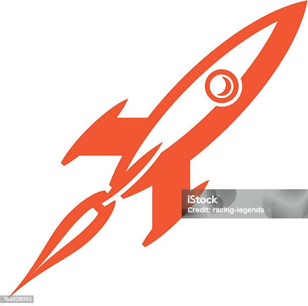 Two Toned Image Of A Rocket In Motion Stock Illustration - Download Image Now - Alien, Cartoon, Futuristic