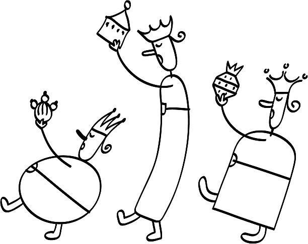ilustrações de stock, clip art, desenhos animados e ícones de a cantar magi - bolo rei