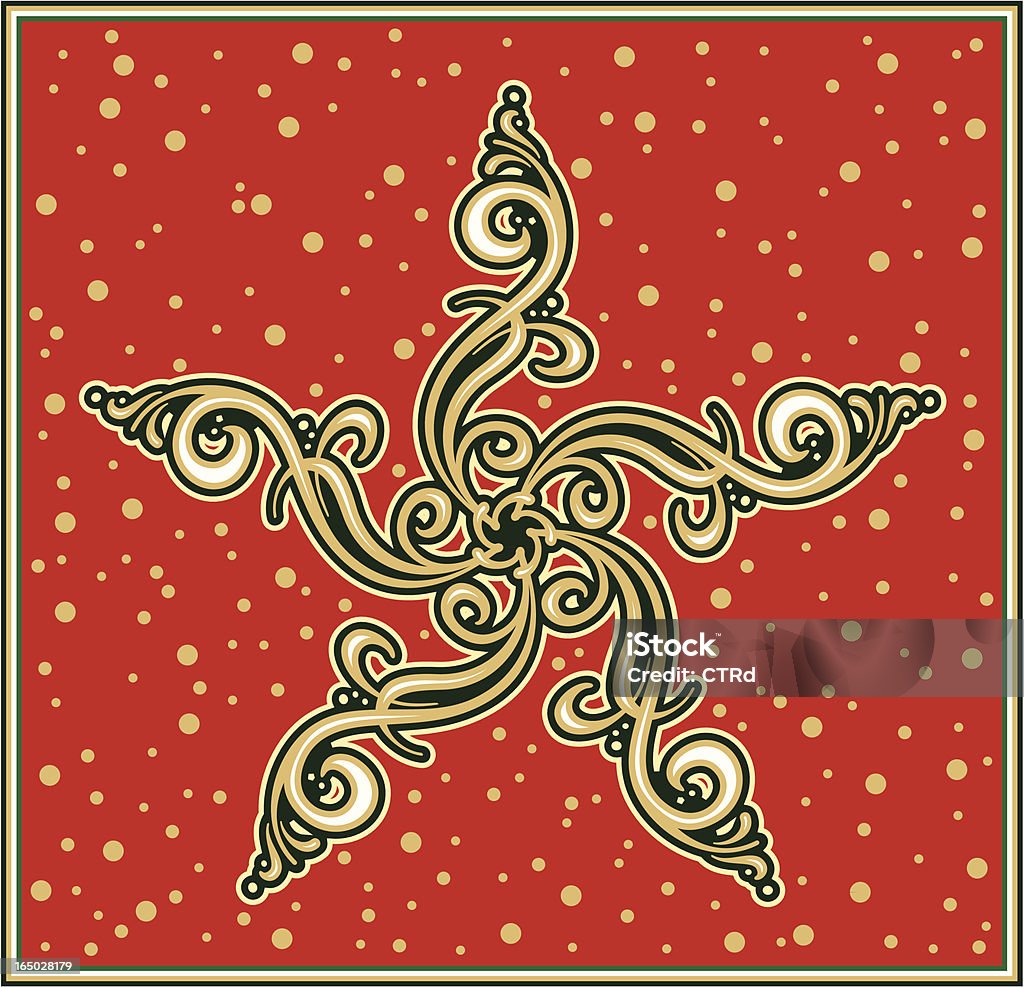Calligraphic Weihnachten Sterne - Lizenzfrei Baum Vektorgrafik