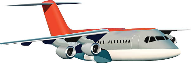 Vector Illustration of a Jet Airplane vector art illustration