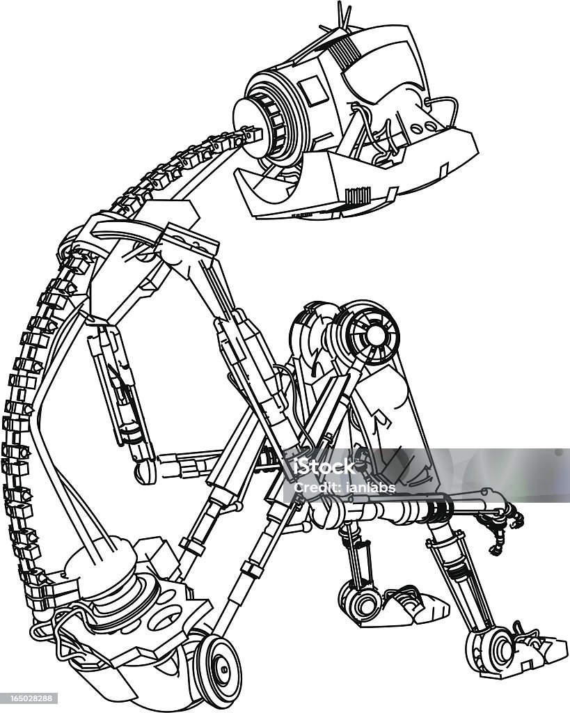 Robot Modélisation 3D - clipart vectoriel de Automatisé libre de droits