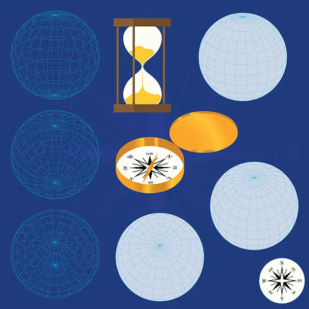 Vector illustration of Latitude & Longitude - Global Spheres