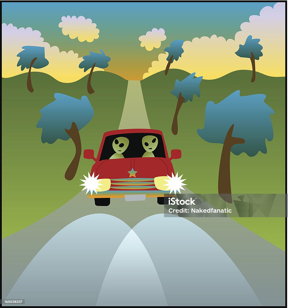 Aliens Driving a Car! AI8, EPS8 & JPG included. Aliens driving a car!!! Alien stock vector