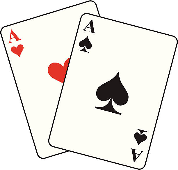 Pocket Aces Poker - pocket aces texas hold em illustrations stock illustrations