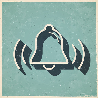 istock Ringing bell. Icon in retro vintage style - Old textured paper 1650284909