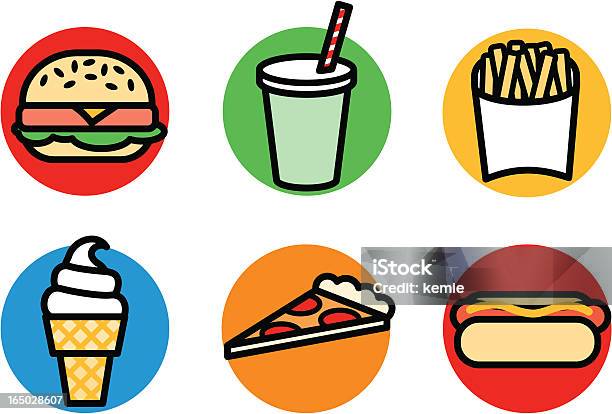 Cibo Icone Junk Foo D - Immagini vettoriali stock e altre immagini di Alimentazione non salutare - Alimentazione non salutare, Bibita, Bicchiere di carta