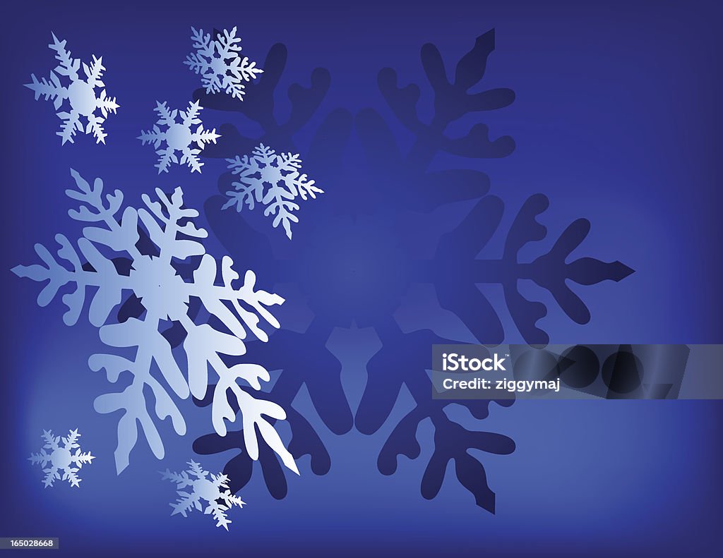 Flocons de neige fond bleu-Illustration - clipart vectoriel de Abstrait libre de droits