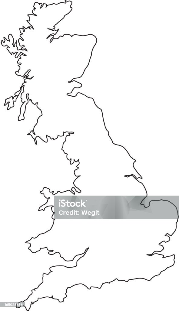 UK Kontur - Lizenzfrei Einzellinie Vektorgrafik