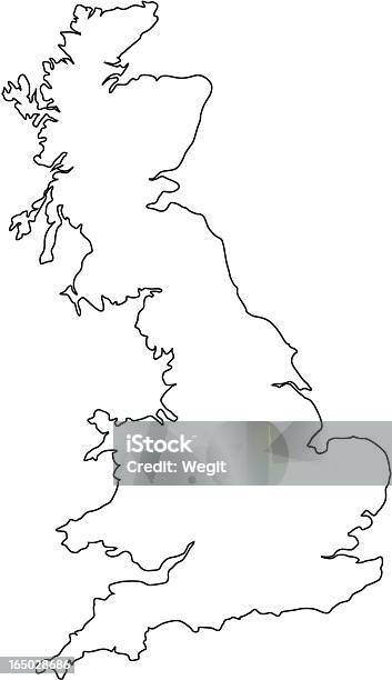 Uk Kontur Stock Vektor Art und mehr Bilder von Einzellinie - Einzellinie, England, Illustration
