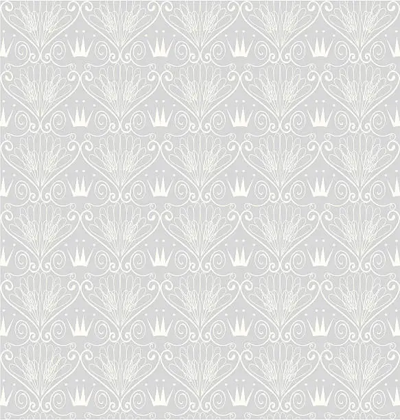 Vector illustration of Seamless Art-Deco Crown Wallpaper ( Vector )