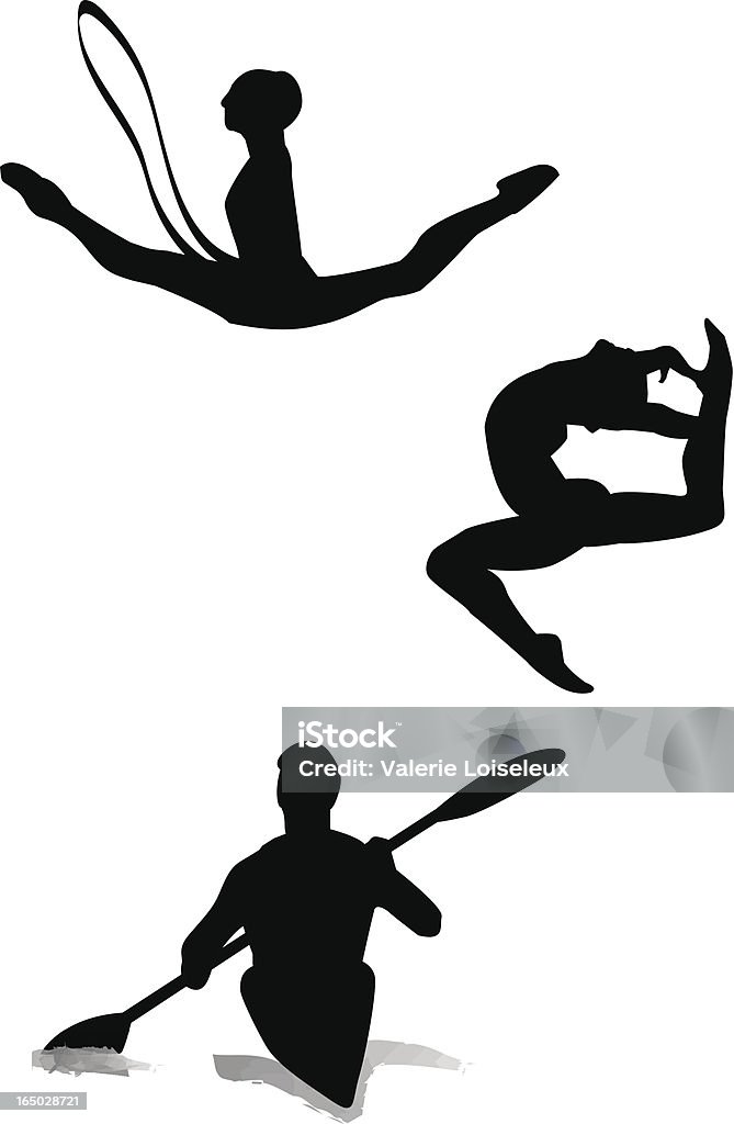 Gymnastique et du canoë-kayak - clipart vectoriel de Activité physique libre de droits