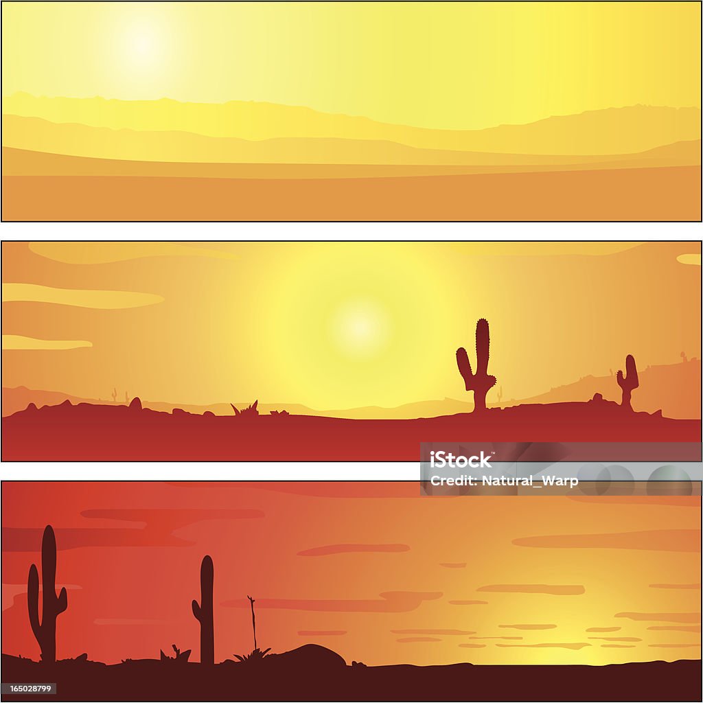 Tablettes Horizon au coucher du soleil - clipart vectoriel de Désert libre de droits