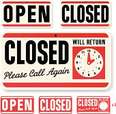 istock Store Sign: Open Closed Will Return 165028803