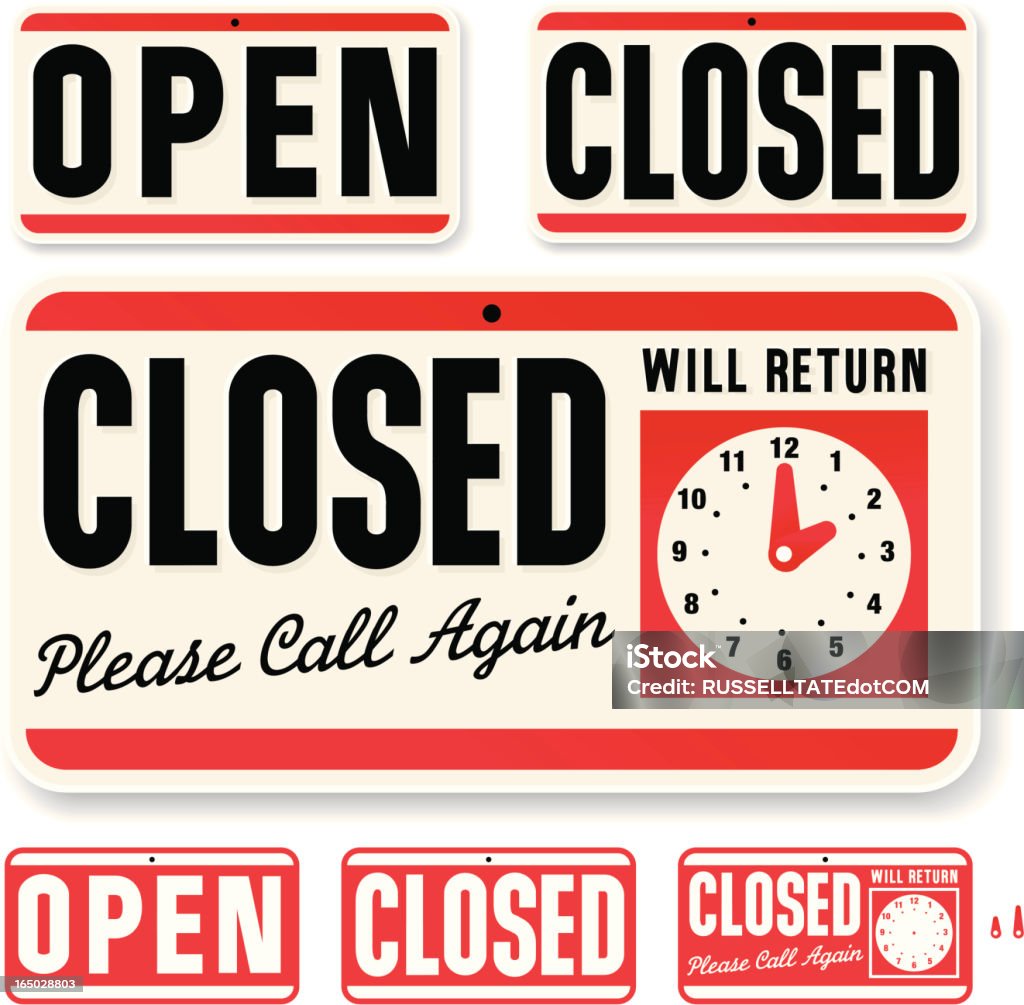 Return Closure Store Sign Open Closed Will Return Stock Illustration - Download Image ...