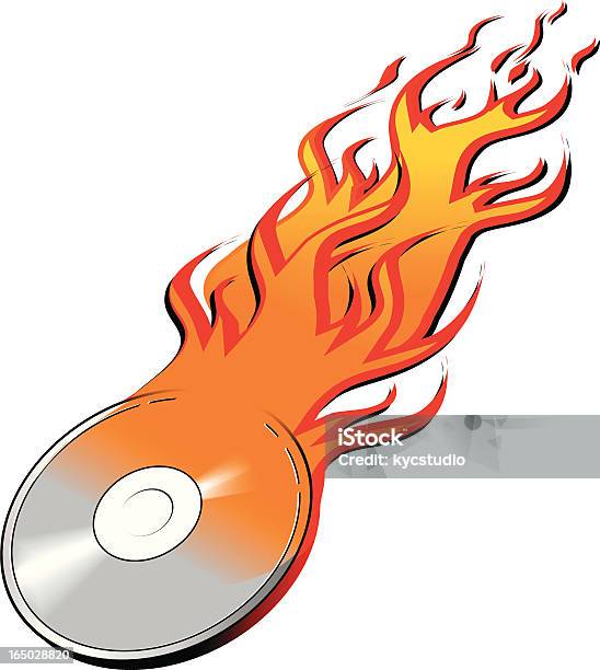 Cd Burning Stock Illustration - Download Image Now - Audio Equipment, Burning, CD-ROM