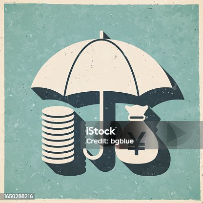 istock Money protection - Yen. Icon in retro vintage style - Old textured paper 1650288216