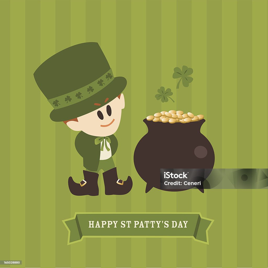 Leprachaun et Pot d'or de Saint patrick - clipart vectoriel de Adulte libre de droits