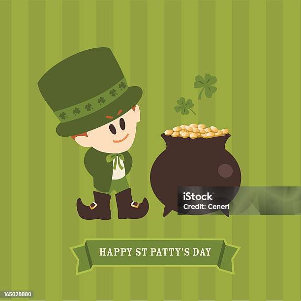 Leprachaun And Pot Of Gold On St Patricks Day Stock Illustration - Download Image Now - Adult, Boot, Celebration