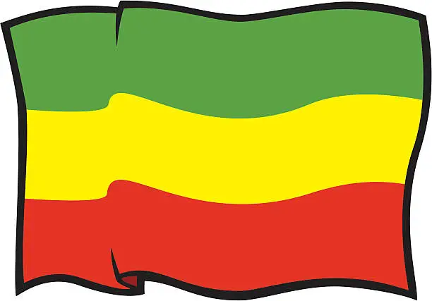 Vector illustration of Flag of Ethiopia