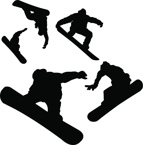 Luftbild-Snowboarder – Vektorgrafik