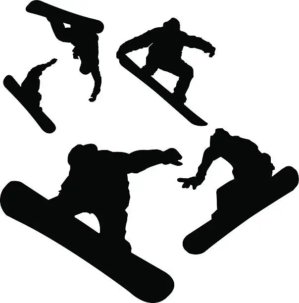 Vector illustration of Aerial Snowboarder