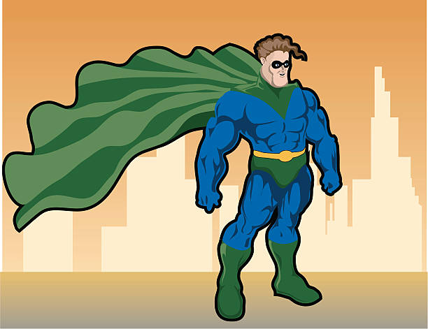 ilustrações, clipart, desenhos animados e ícones de super-herói vetor - man of steel