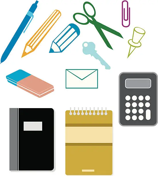 Vector illustration of office supplies