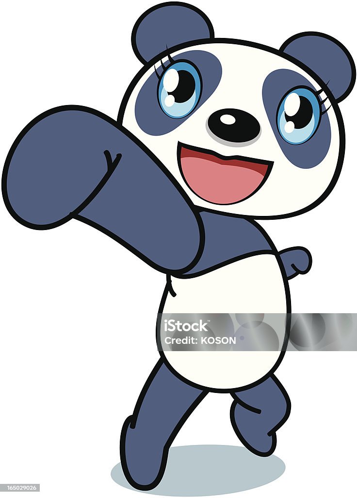 Panda Fighter Cartoon Design. Activity stock vector