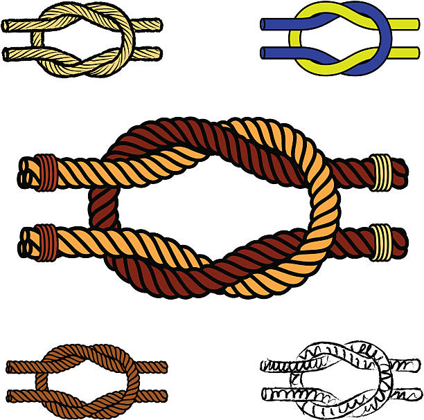 スクエアの結び目 - rope tied knot vector hawser点のイラスト素材／クリップアート素材／マンガ素材／アイコン素材
