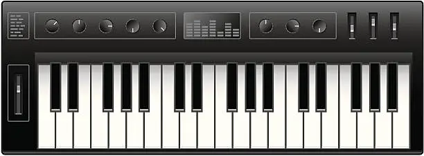 Vector illustration of Synthesizer keyboard background