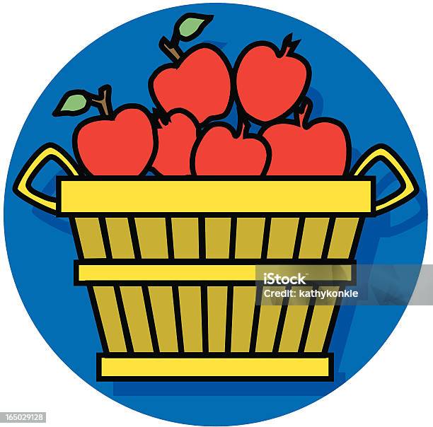 Apple Koszyka Ikonę - Stockowe grafiki wektorowe i więcej obrazów Clip Art - Clip Art, Czas, Czerwony