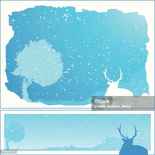 Dois Winterframes Horizontal - Arte vetorial de stock e mais imagens de Ao Ar Livre - Ao Ar Livre, Artigo de Decoração, Azul