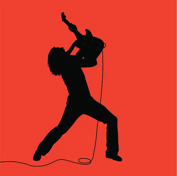 Vector illustration of Rock Out! Air Guitarist 07