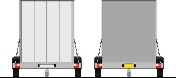 trailer der rückseite - tumbrel stock-grafiken, -clipart, -cartoons und -symbole