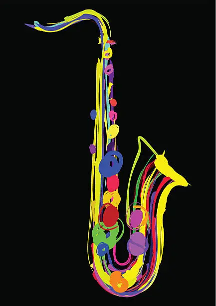 Vector illustration of saxophone illustration