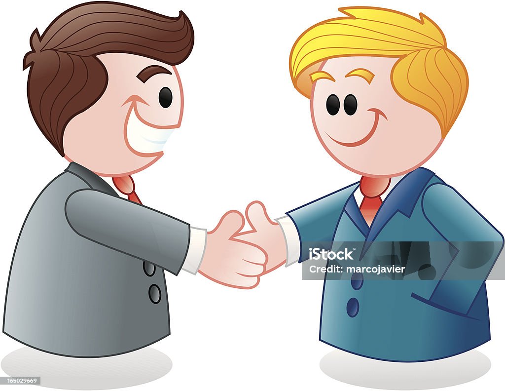Biznesmen w metting, drżenie rąk - Grafika wektorowa royalty-free (Biznes)