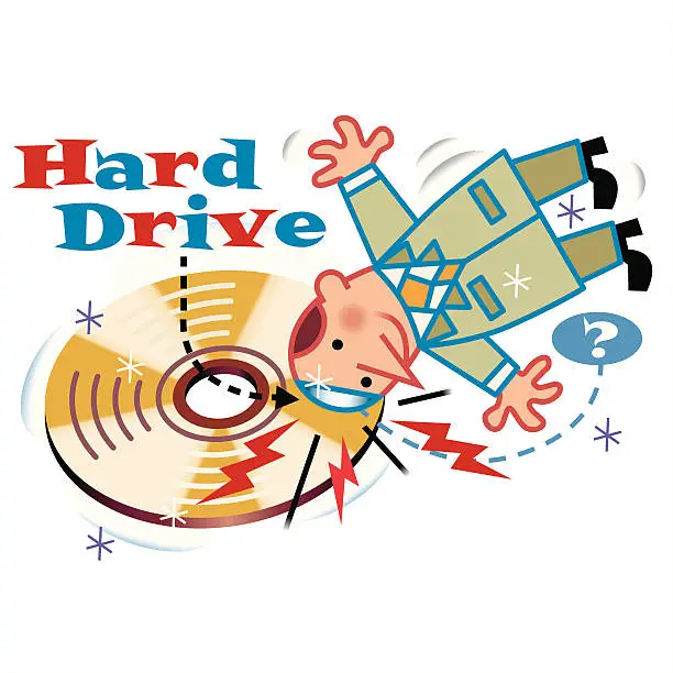 Vector illustration of Hard Drive: safety tips