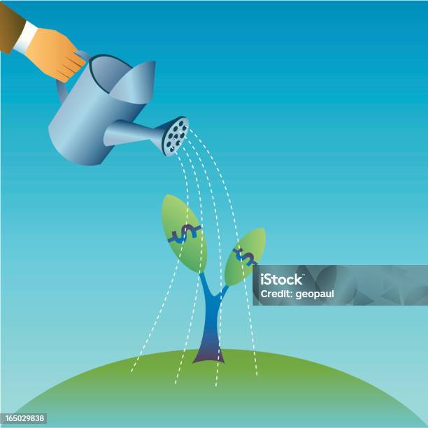 Arroser La Plante De Largent Vecteurs libres de droits et plus d'images vectorielles de Affaires - Affaires, Affaires d'entreprise, Arbre
