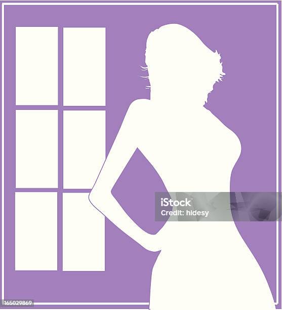 Окно Девушка — стоковая векторная графика и другие изображения на тему Векторная графика - Векторная графика, Взрослый, Возраст человека