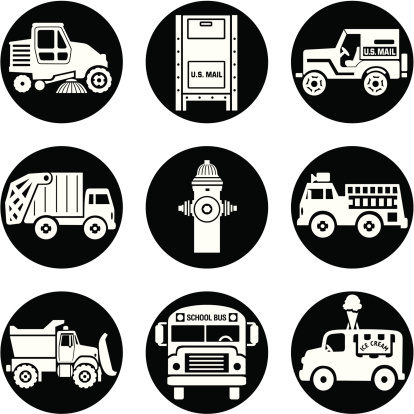 Vector icons with a  traffic theme. Visit my web site http://www.konkle.com.