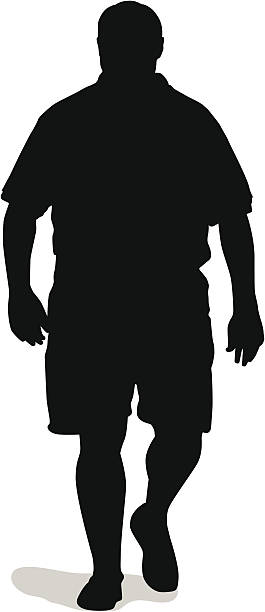 big boy silhouette (vektor - men people lifestyle handcarves stock-grafiken, -clipart, -cartoons und -symbole