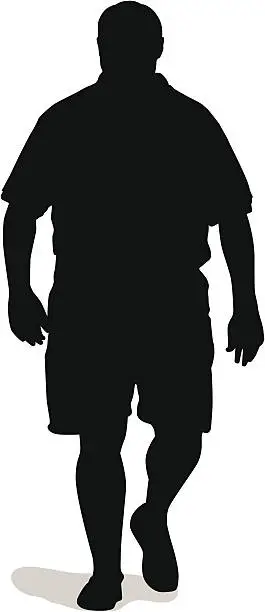 Vector illustration of Big Guy Silhouette (vector)