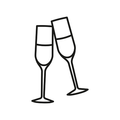 stemware line icon black color. stemware flat vector icon from stemware collection for web, mobile apps and ui.