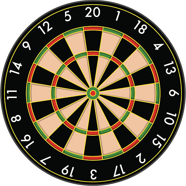 illustrations, cliparts, dessins animés et icônes de vecteur cible de jeu de fléchettes - dartboard sport scoreboard number